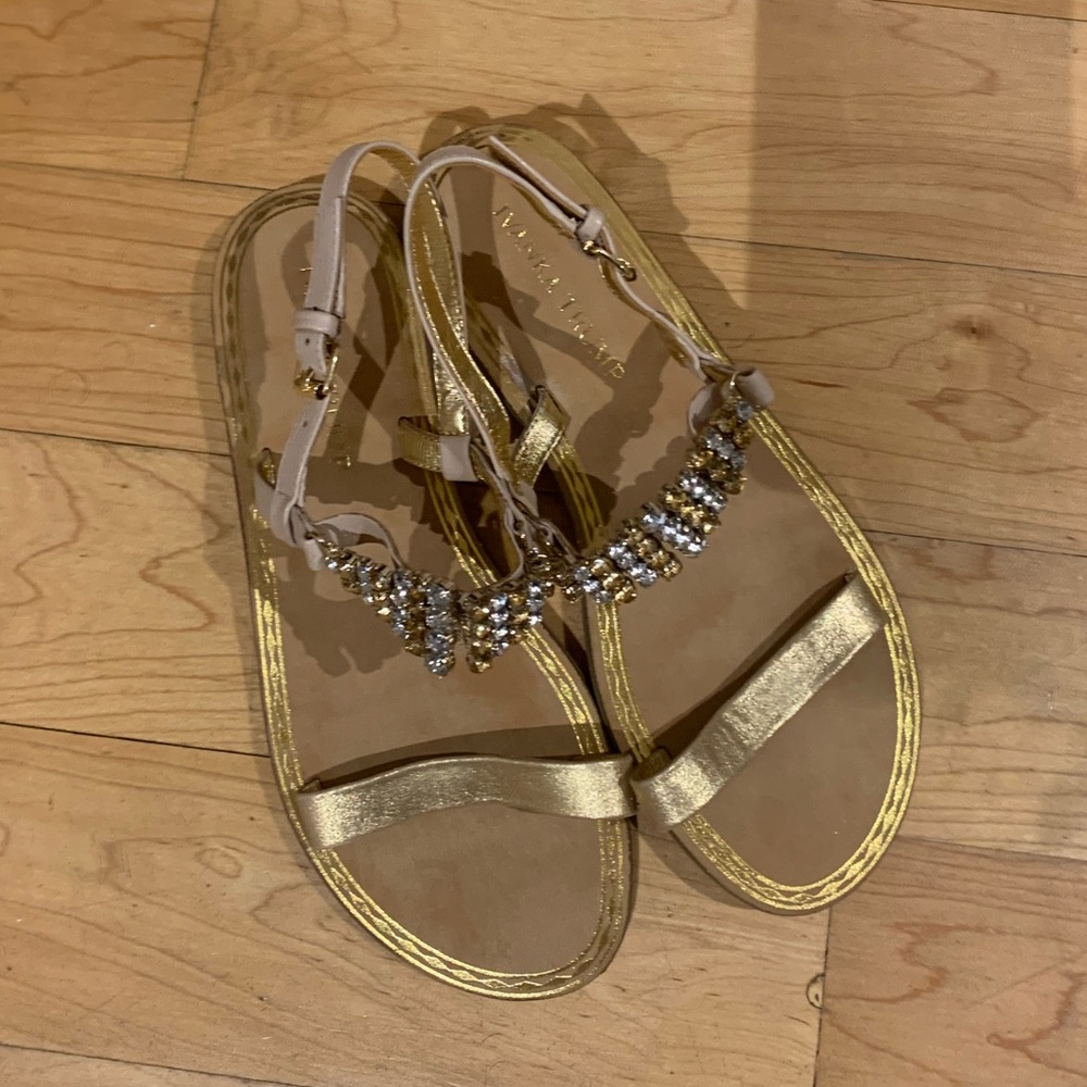 GOLD RHINESTONE SANDALS